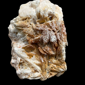 Prachtige kleine kristallen van Vanadiniet op een basis van witte Bariet 86 gram